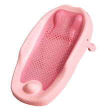 Baby-Badestuhl Unterstützung Sitzen und Liegen Säuglings-Duschhalterung Rutschfeste Polsterung Badewanne Pink