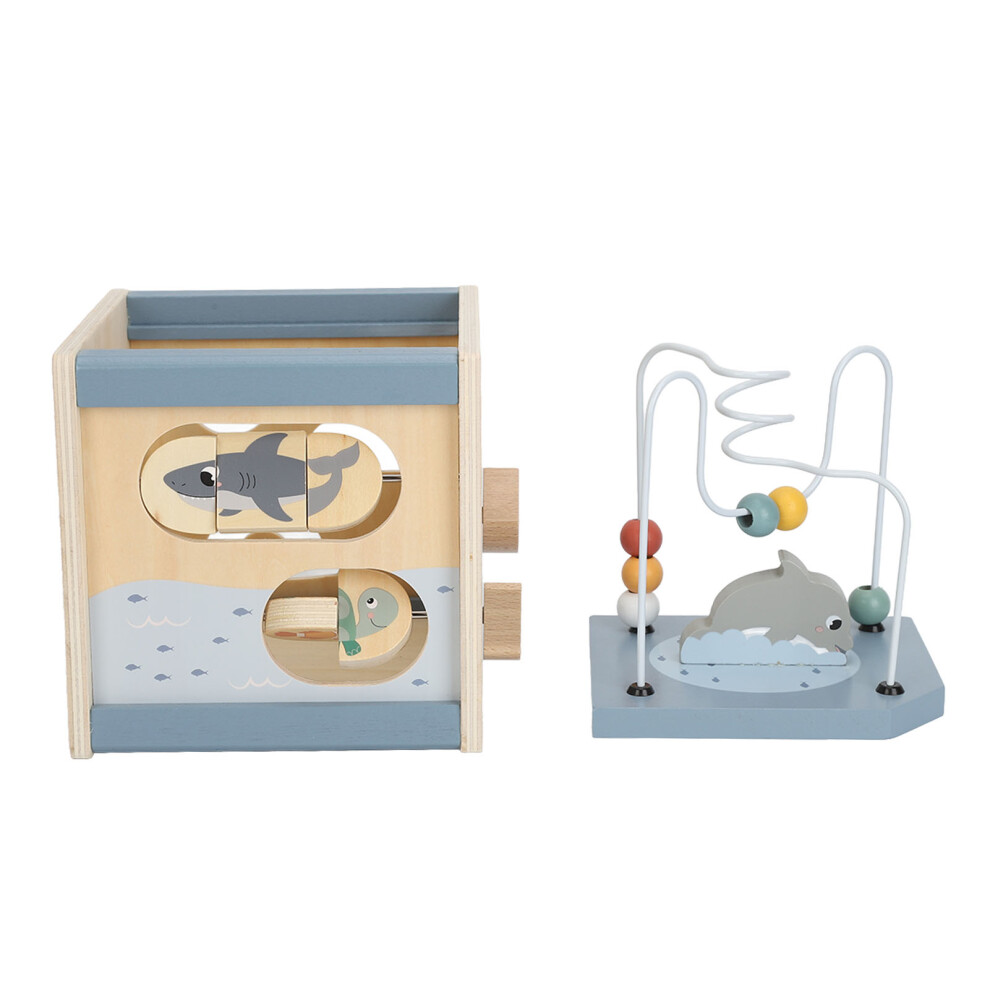 Bright Beech Wooden Activity Cube for Babies, Educational & Multifunctional