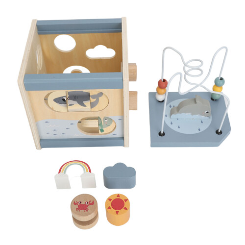 Bright Beech Wooden Activity Cube for Babies, Educational & Multifunctional 1