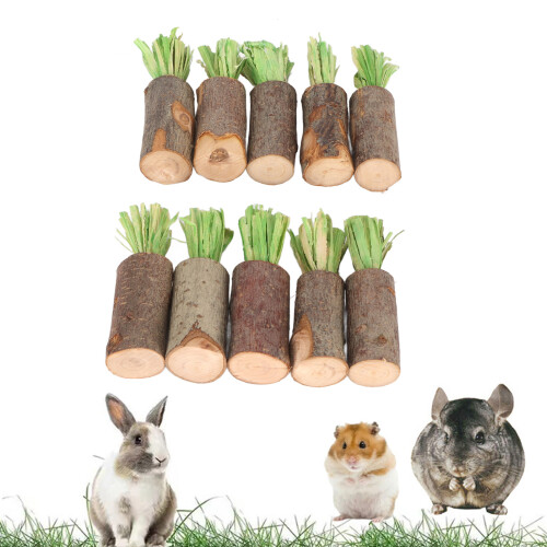 10Pcs Edible Rabbit Chew Sticks – Safe, Prevent Urinary Stones, Green Corn Husk 2