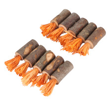 10Pcs Edible Rabbit Chew Sticks for Bunnies, 15cm Orange Corn Husk