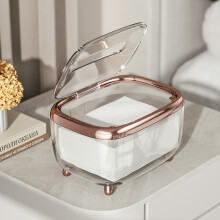 Taschentuchbox Transparenter Serviettenbox Einfacher Kreativer Aufbewahrungsbox Fester Deckel Papierorganisator Roségold