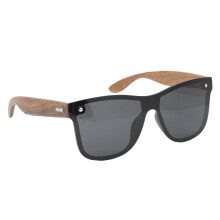 randlose Einzellinsen-Sonnenbrille HD Spiegel UV400 Polarisierte Holz-Sonnenbrille für Outdoor Schwarz