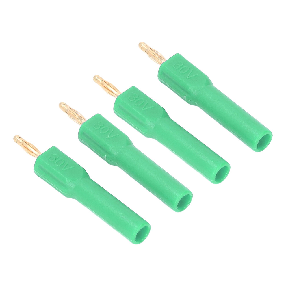 10Pcs 2Mm Male To 4Mm Female Banana Plug Connectors Brass 30V Gold/Green 6951336345171