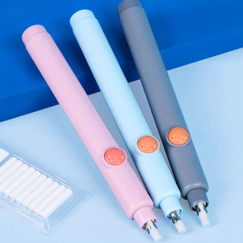 Electric Eraser with 20 Refills, Adjustable Length, Battery Powered, Roseate 2
