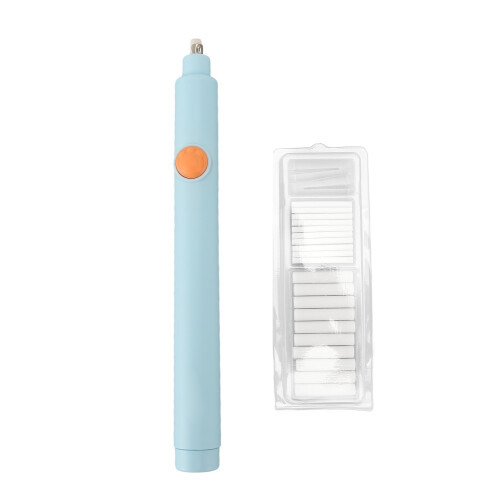 Electric Eraser, Adjustable Length, Blue, AAA Battery Powered, 20 Refills 1