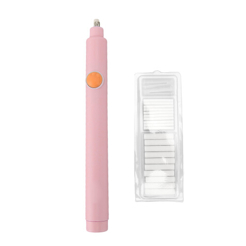 Electric Eraser with 20 Refills, Adjustable Length, Battery Powered, Roseate 1