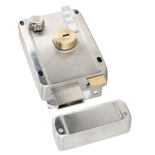 Stainless Steel Exterior Mechanical Anti Theft Lock Silver for Wooden Doors