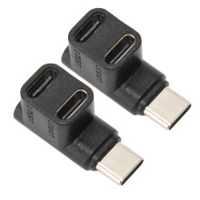 2 Stück 1 zu 2 USB C 3.1 90-Grad-Winkeladapter, 10 Gbps USB 3.1 Typ-C männlich auf USB-C 3.1, USB-C 2.0 Doppel-Frauenrechtswinkelstecker