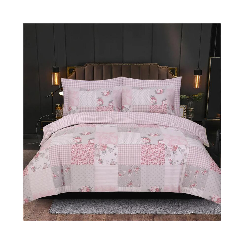 (Patchwork Grey Duvet Quilt, King) 100% Rich Cotton Duvet Quilt Cover Bedding Set Double King & Super King Size luxury  bedding duvet  cover duvet duv-image-OPC-PJDY98S-NEW