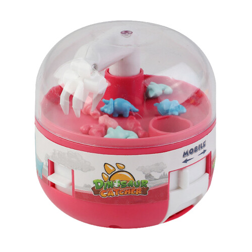 Kids Mini Doll Grabber Machine Toy, Electric Dinosaur, Red Plastic 1