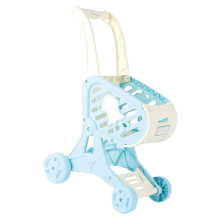 Kids Shopping Cart Toy for Kids Play, Blue Plastic Simulated Market Cart