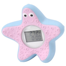 Baby-Wasser-Thermometer Seeigel Uhr Zeitmessung 3-Farben-Licht Schwimmendes Wasserthermometer für Zuhause Badezimmer