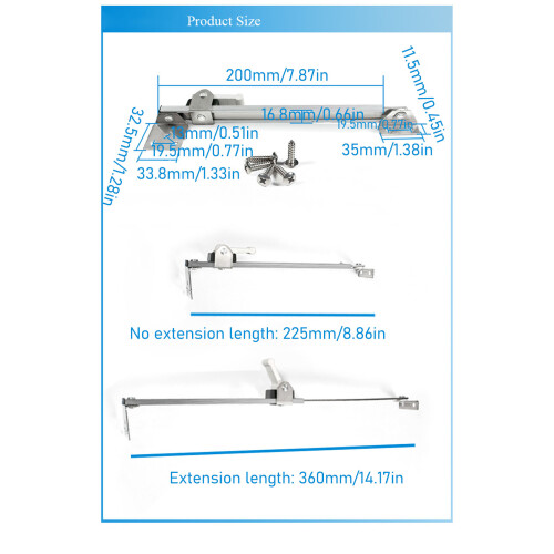 Durable Aluminum Alloy Casement Window Hinges for Home Office Library 1