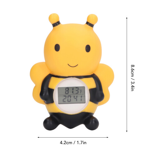 Baby Bath Thermometer Bee Shape Waterproof 0‑60C Alarm & Backlight 1