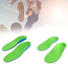 2 Paar orthopädische Dämpfungskniewelstützendes Einlegesohlen aus PU-Schaumstoff für Herren und Damen, 24cm, Größe 38, Blau-Grün