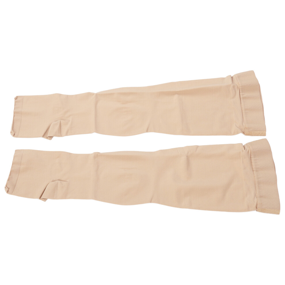 Beige 3XL Toeless Compression Stockings 23-32Mmhg Thigh High