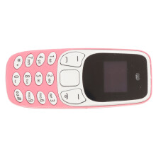 Kleinste Welt Handy Freihändige Bluetooth Wahlgerät Dual SIM Karte Entsperrt GSM 2-in-1 Mini Mobiltelefon Pink