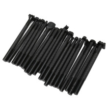 20 Stück Leder-Prägewerkzeug Handarbeit Präzises Drucken Rutschfestes Lederstempel-Set für DIY-Handwerk Schwarz