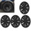 4 Pcs 19 Inch Wheel Hub Cap Matte Black Wheel 12