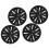 4 Pcs 19 Inch Wheel Hub Cap Matte Black Wheel 7