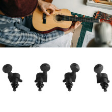 4er Satz Ukulele-Stimmwirbel mit Schrauben, vollständig geschlossen, Ukulele-Knopf zum Stimmen, links- und rechtsdrehend, matt-schwarz