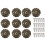 30Pcs Upholstery Nail Retro Flower Shape Cyan 8