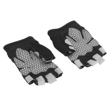 Ein Paar Half-Finger-Sporthandschuhe, verstellbar, belüftet, mit abnehmbarem Zugring, rutschfest, für Damen und Herren, Größe M