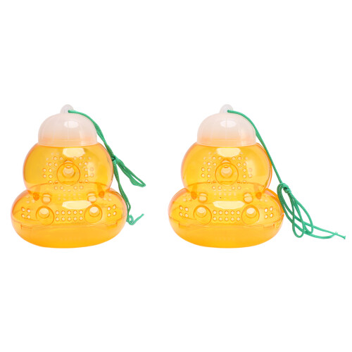 2 Pack Orange Gourd-Shaped Wasp Traps for Gardens and Patios 1