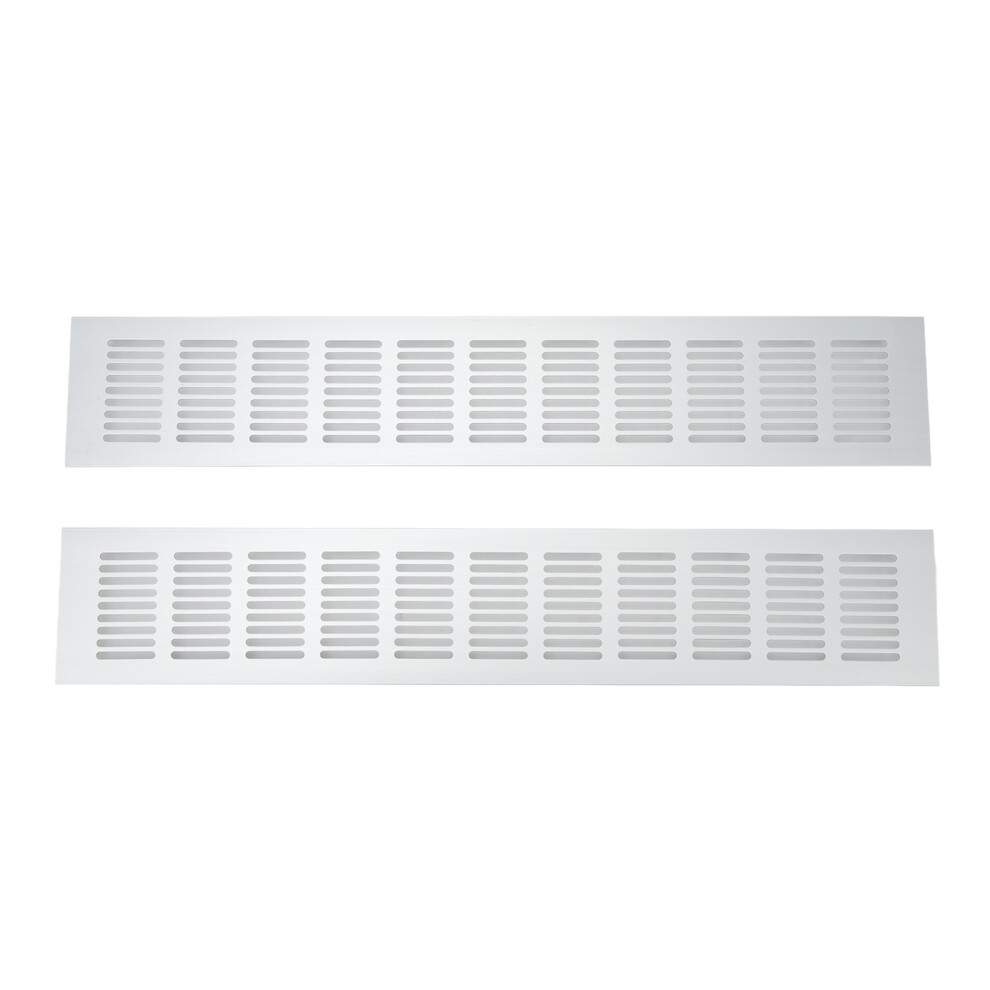 2 Pcs Aluminum Ventilation Grille 80X450mm For Cabinets & Closets 7631336500983
