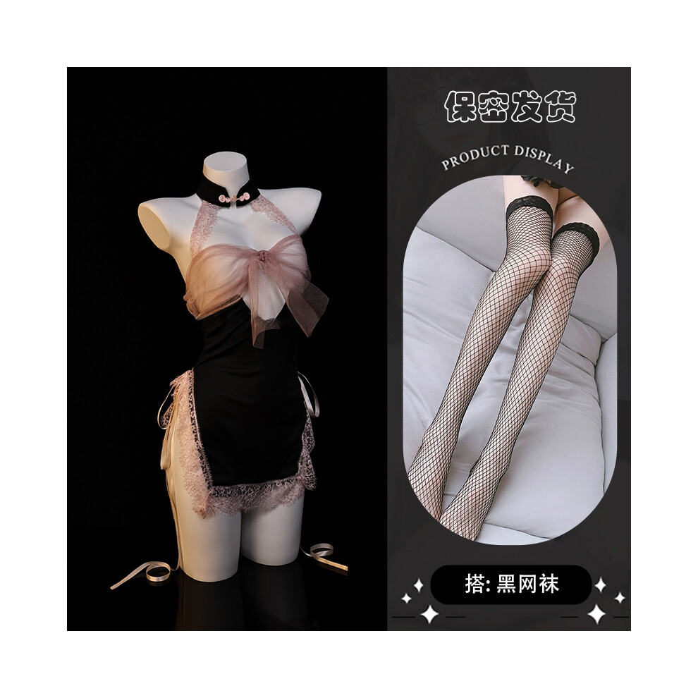 Pink,Black (One Size [80-120 Jin], Pink Memories Black Net Socks) "Pink Memories" Sexy Underwear Sexy Uniform Temptation Dressed In Pajamas