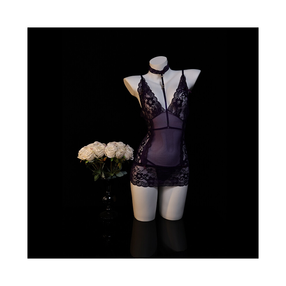 Purple (One Size [80-120 Jin], ) "Transparent Veil" Sexy Underwear Sexy Uniform Seductive Dress