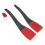 3-in-1 Silicone Kitchen Tongs, Locking, Heat-Resistant, Red/Black 15