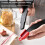 3-in-1 Silicone Kitchen Tongs, Locking, Heat-Resistant, Red/Black 7