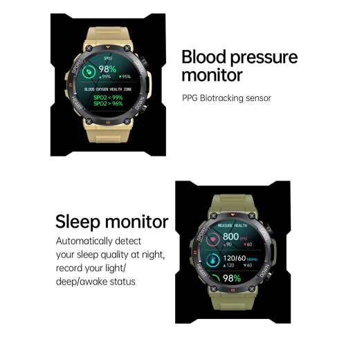 Waterproof Bluetooth Smart Watch Men, 1.39in, 400mAh, Green 2