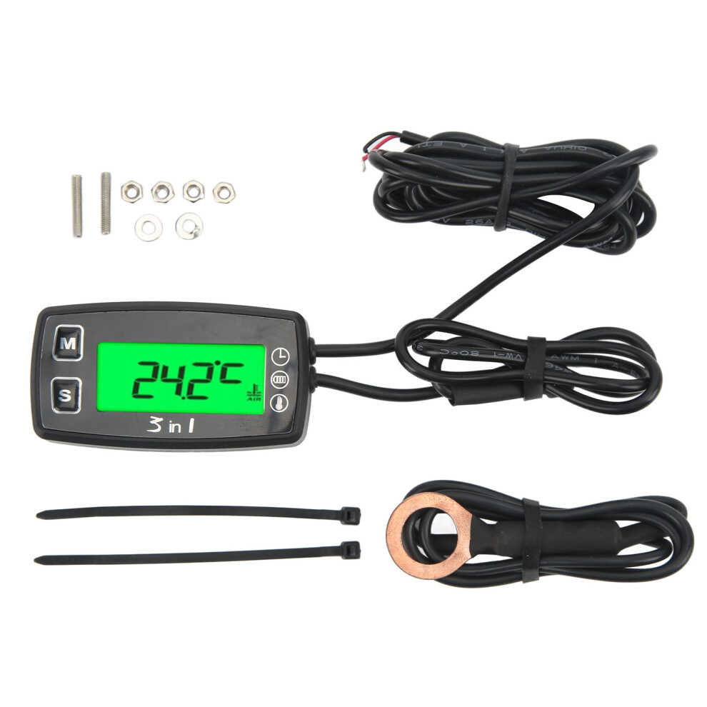 3 In 1 Digital Time Clock Voltmeter Thermometer 9121376267703
