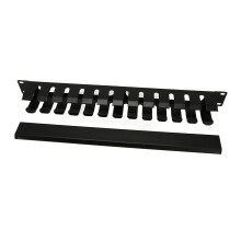 2U Rack-Montage Kabelmanagement 12 Slots mit Staubschutzblende für 19-Zoll-Standardschränke für Tower-Einheiten Monitore