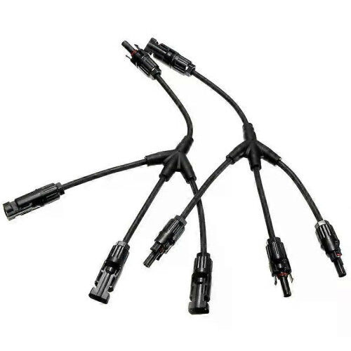 1 par de conectores de cable solar tipo Y de 3 ramas para panel fotovoltaico, conector de cable adaptador