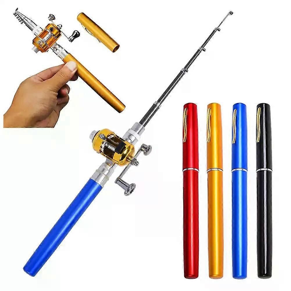 Mini Canne à Pêche + Moulinet, Stylo Poche Mini Télescopique