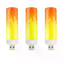 1/2/3 stuks USB LED Sfeerlicht Vlam Knipperende Kaarslicht Boeklamp voor Powerbank Campingverlichting