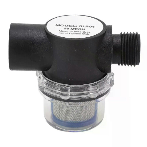 1/2in-14 Female Thread Inline Filter 50 Mesh Screen Plastic Construction Water Strainer for Pipeline