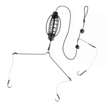 1 stuk karpervissen feeder aas kooien haak rig set inline method feeder tackle aas kooi vissen
