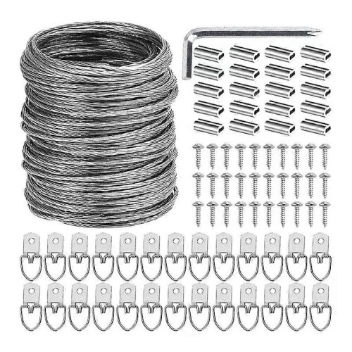 Kit da 100 pezzi di filo per appendere quadri, filo resistente da 100 piedi per appendere quadri con