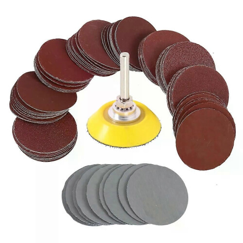100pcs 2 Inch Sanding Discs Pad 80-3000 Grit Sandpapers with 1/4 Inch Drill Attachment Hook and Loop