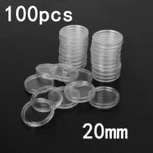 100 stuks 20 mm transparante plastic muntenhouder, muntenverzamelbox, bewaarcapsules en bescherming