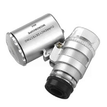 1 stuk draagbare mini-zakmicroscoop 60x UV-lichtvalutadetector juweliersloep