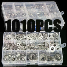 Set di 1010 rondelle in acciaio inossidabile M2 M3 M4 M5 M6 M8 M10 M12 Rondelle piatte Rondelle ad anello