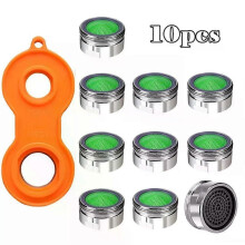 Lot de 10 aérateurs de robinet économiseur d'eau, filtre remplaçable, buse mixte, filetage M24 24 mm,