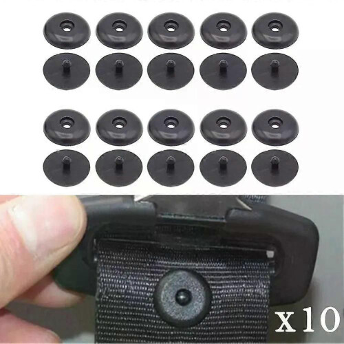 10Par/Pack Bildelar Svart Plast Bilsäkerhet Säkerhetsbälte Stoppar Avståndsgräns Spänne Clip Retainer