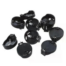 10 stuks zwarte ronde knoopcelbatterijhouder voor CR2032